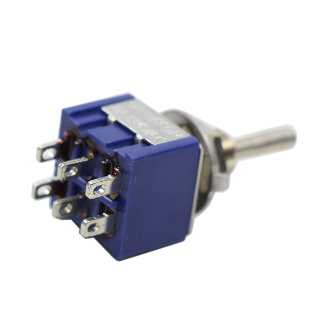 SW02 10pcs Miniature Toggle Switch ON OFF ON 6A 125VAC DPDT