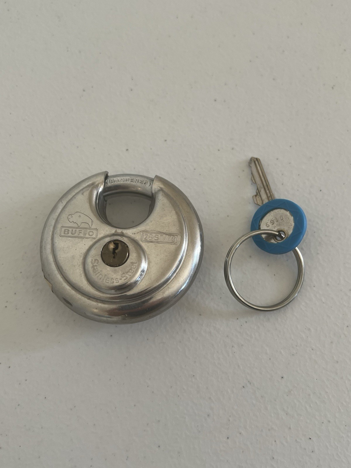 Buffo No 28ST 70mm Stainless Steel Padlock & 2 Keys Hardened Made In Germany