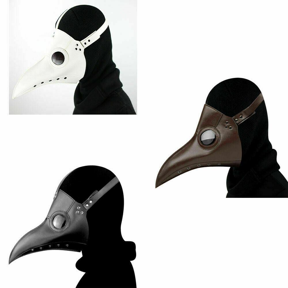 Halloween Steampunk Plague Doctor Mask Birds Mouth Long Nose Beak Faux Latex