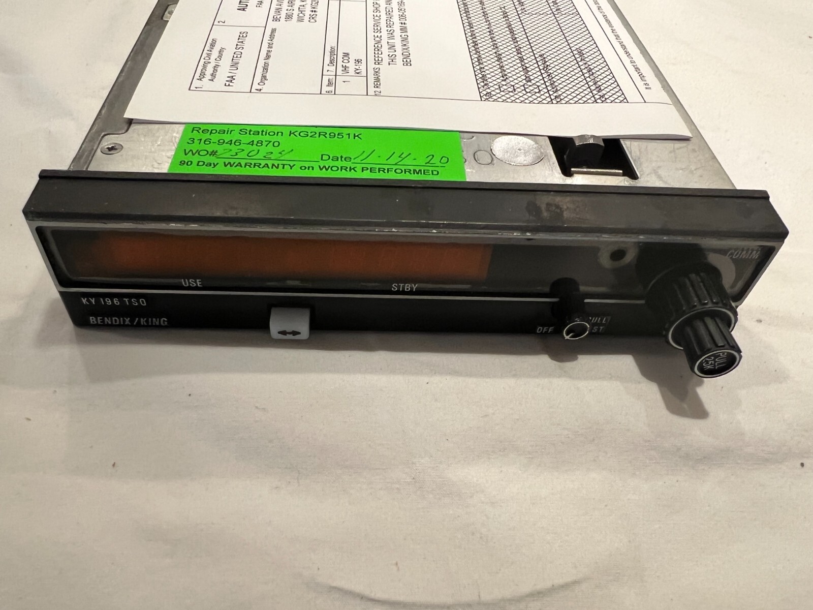 KING VHF TRANSCEIVER P/N 064-1019-00 repaired with 8130