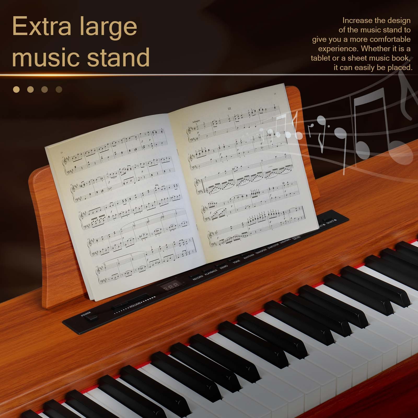 Glarry 88 Key Digital Home Piano for Beginner,Full Size Keyboard Bluetooth