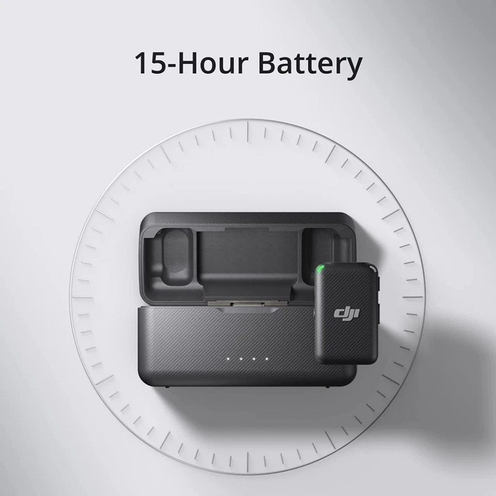 DJI Mic Wireless Microphone 250m Range 15H Battery 2TX+1RX+Charging Case