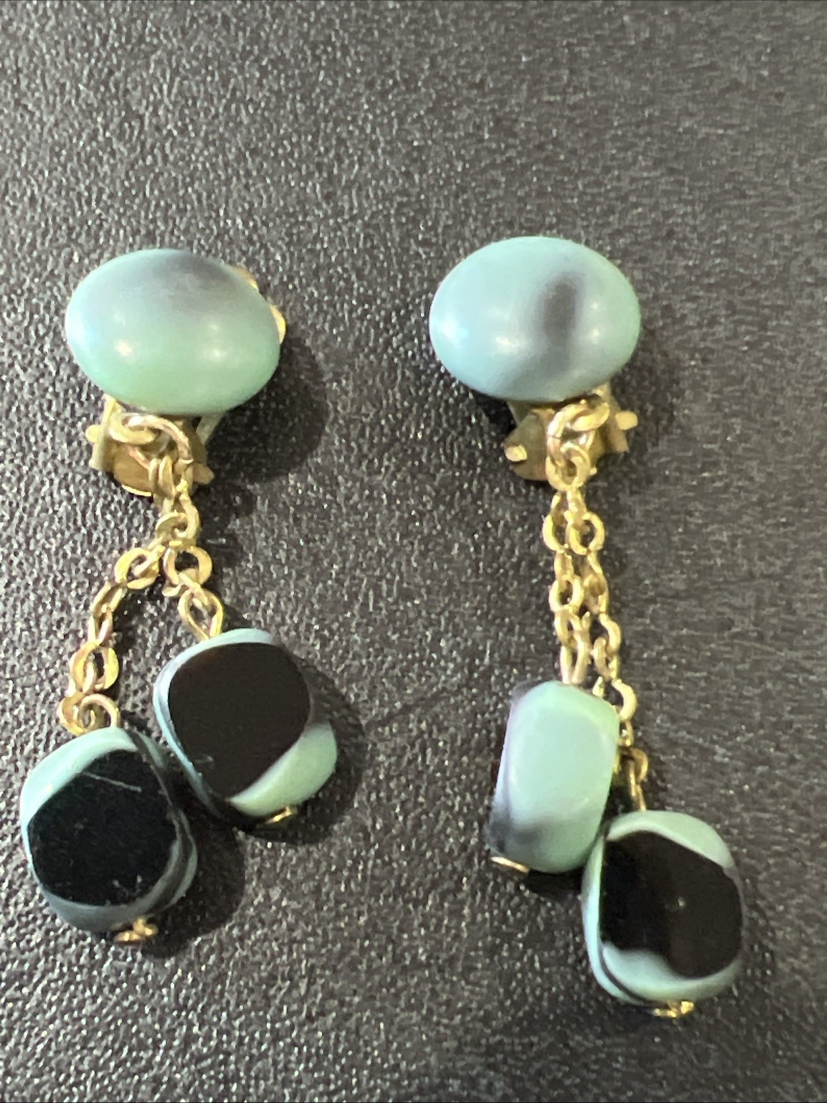 austria clip earrings Lucite/plastic