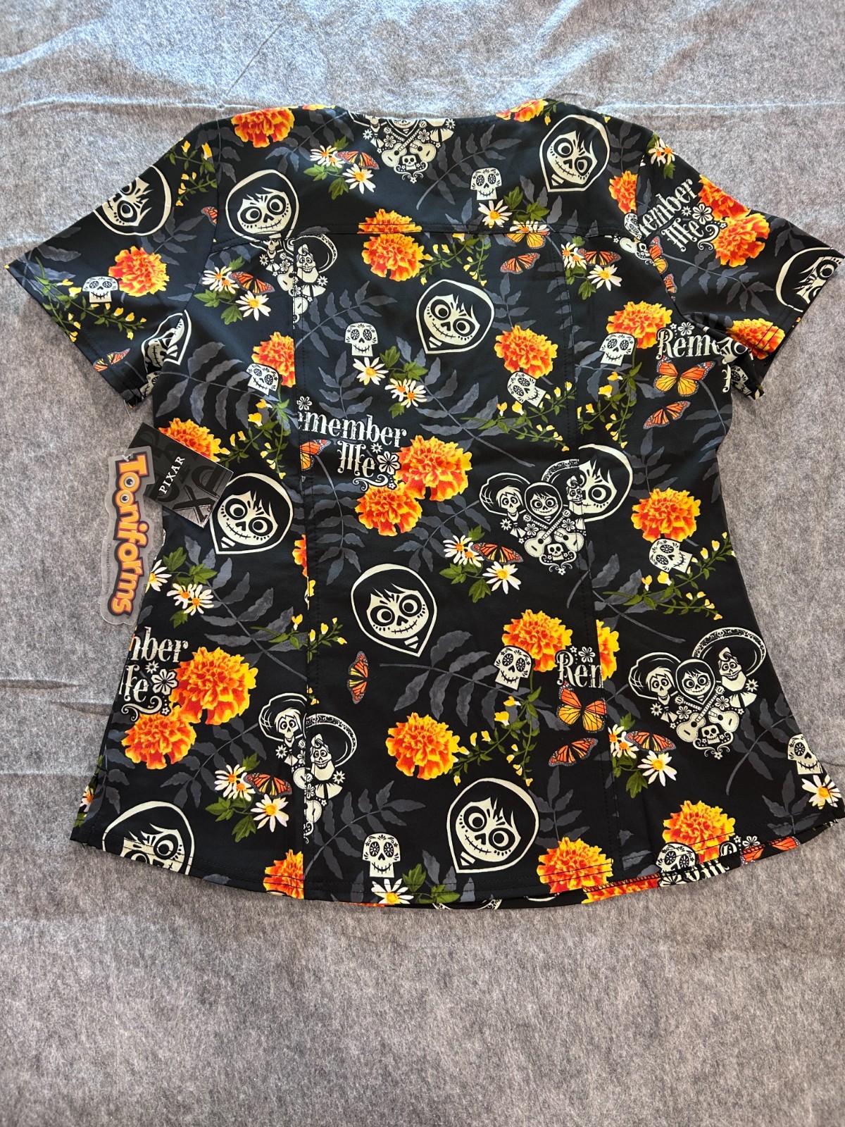 NEW Tooniforms Pixar Coco Nurse Scrub Top Uniform Remember Me Medium M