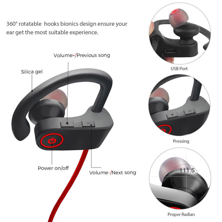 Waterproof Bluetooth 5.0 Stereo Sport Wireless Headphones in Ear Headset lot USA