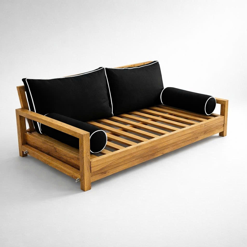 |COVER ONLY| STYLE 2 Crib Bolster Pillow Daybed Porch Swing Contrast Trim AD109
