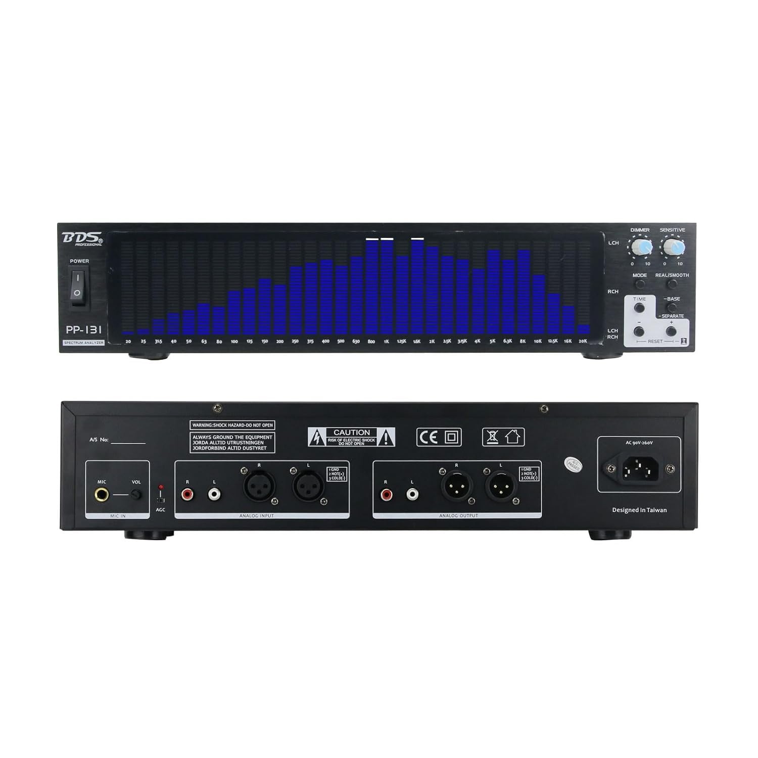 BDS PP-131 Blue Audio Spectrum Analyzer Display 2U Rack Music Spectrum Indicator
