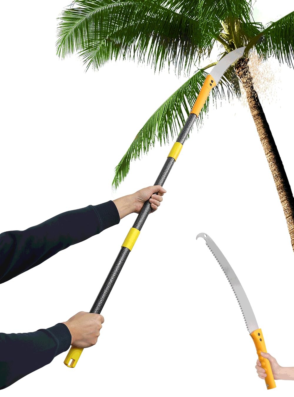 Pole Saw for Tree Trimming,Lightweight 2 in 1 5FT Manual Hand Saws Tree Trimm...