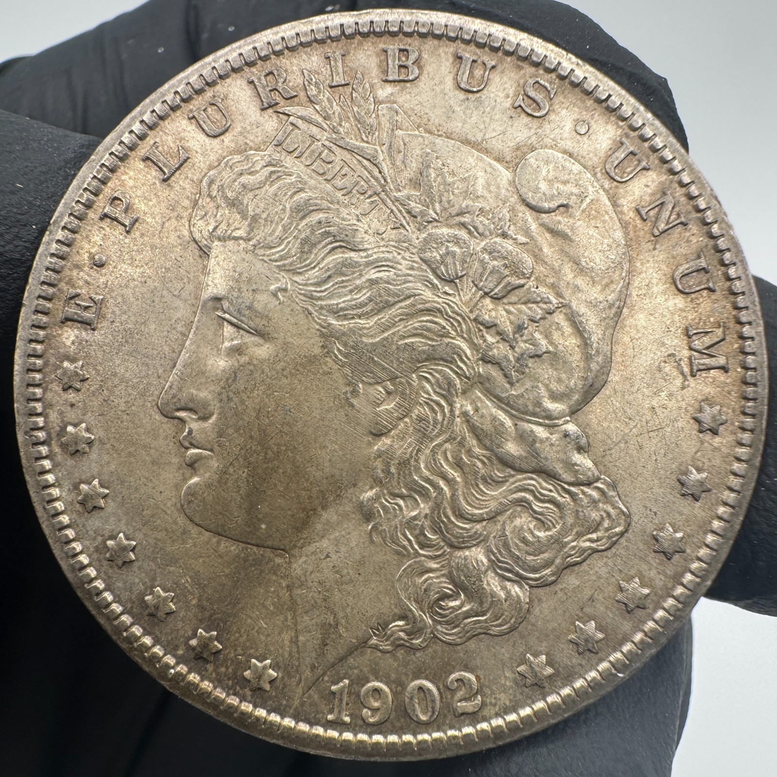 1902-S Morgan Silver Dollar AU+ Die Polish Lines Example 14646