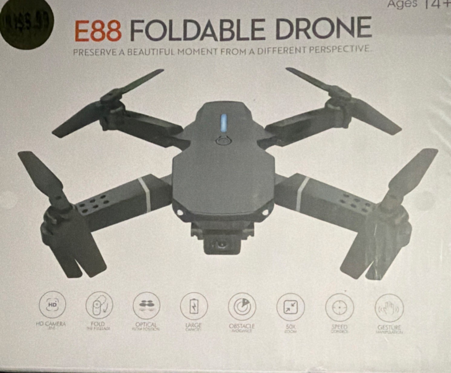 E88 Foldable Quadcopter Drone with Camera, Obstacle Avoidance, Black