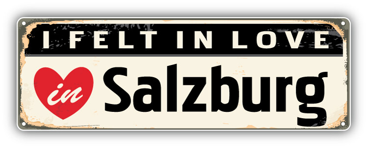 Salzburg Retro Travel Tin Sign Car Bumper Sticker Decal