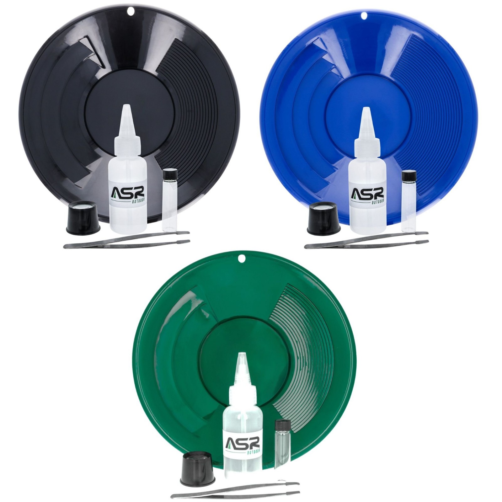 ASR Outdoor 5pc Gold Pan Gold Prospecting Tools Beginners Kit (Many Styles)