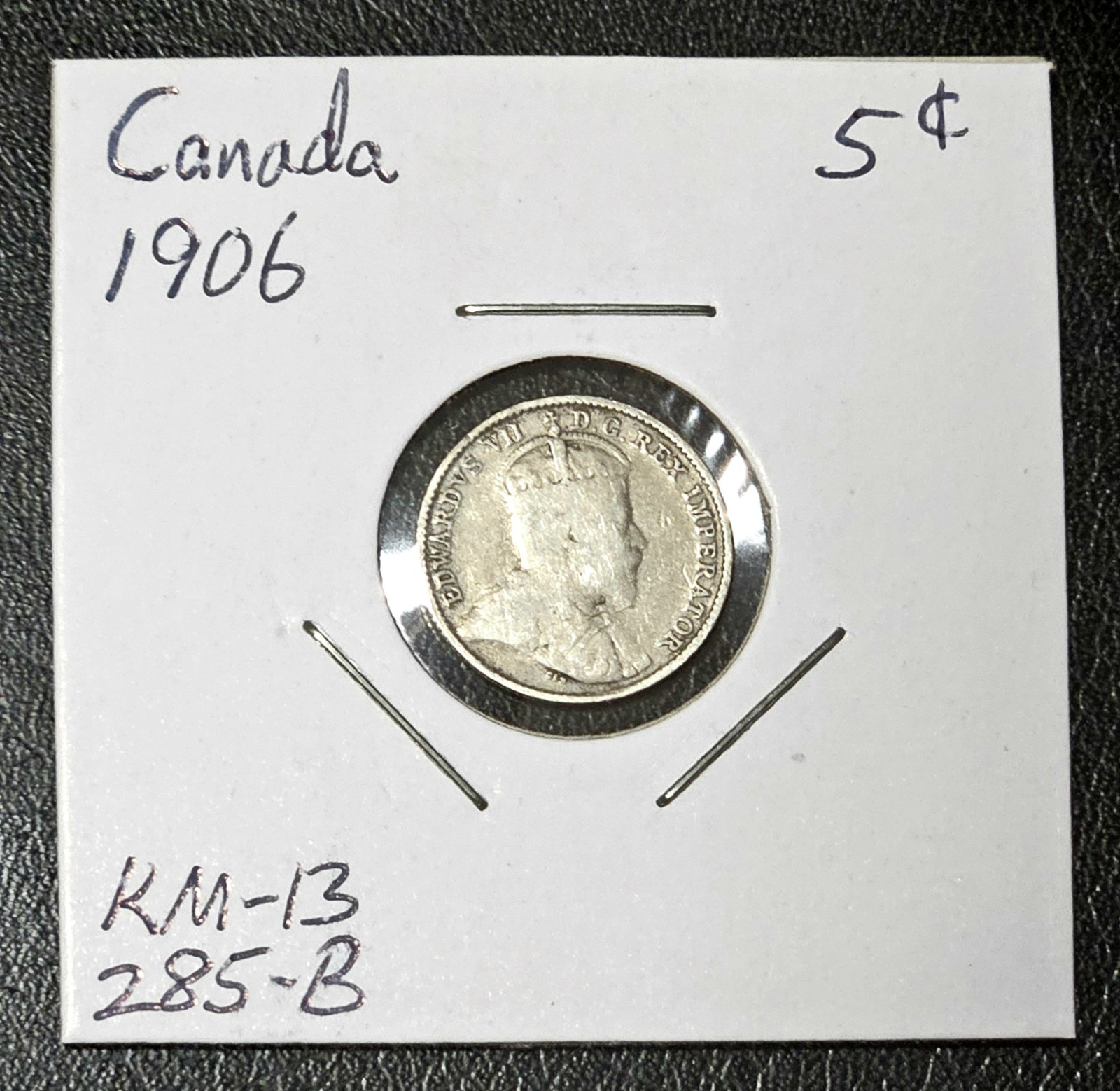 1906 Canada 5 Cent. .925% Silver.      CANB