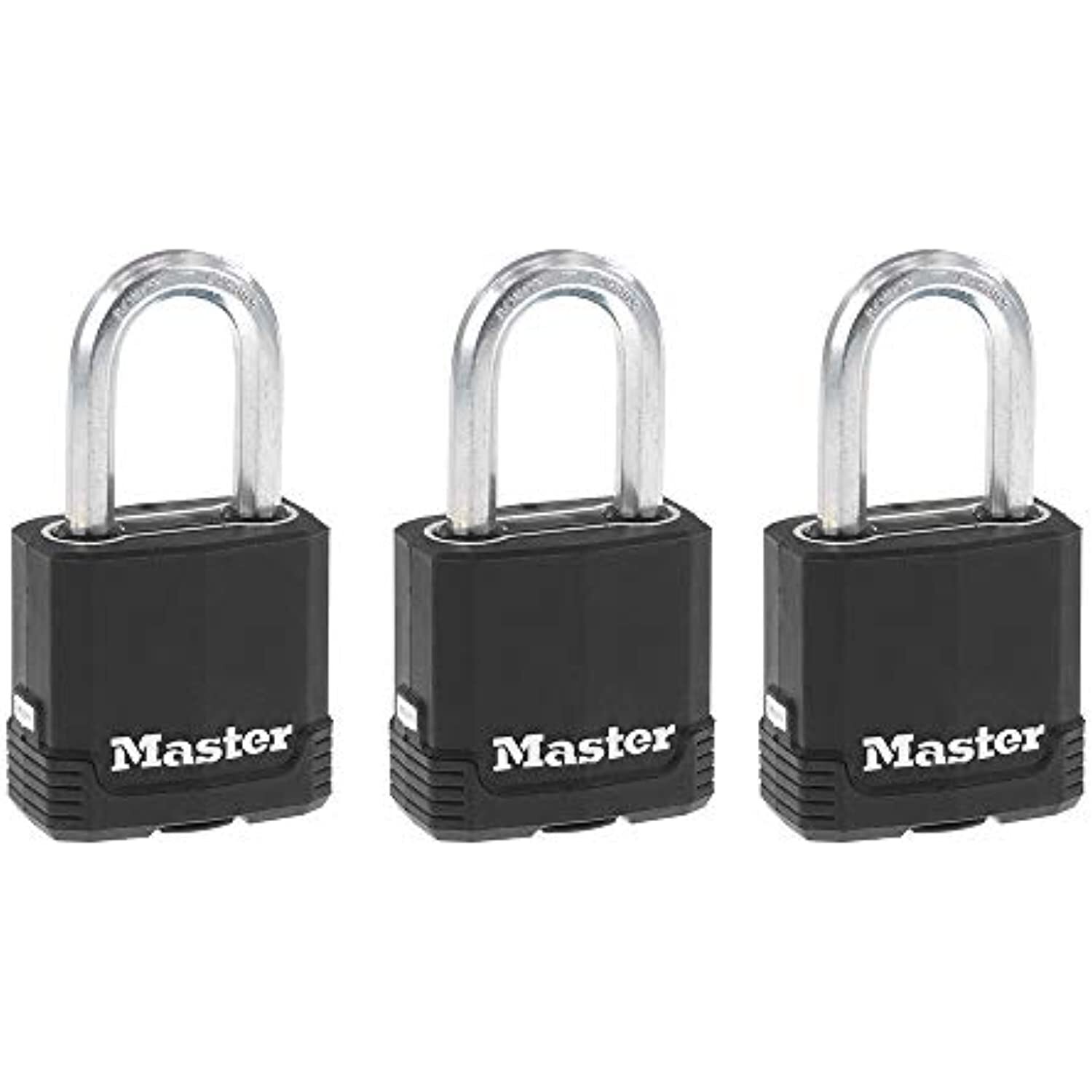 Master Lock M115XTRILF Magnum Heavy Duty Outdoor Padlock with Key, 3 Pack
