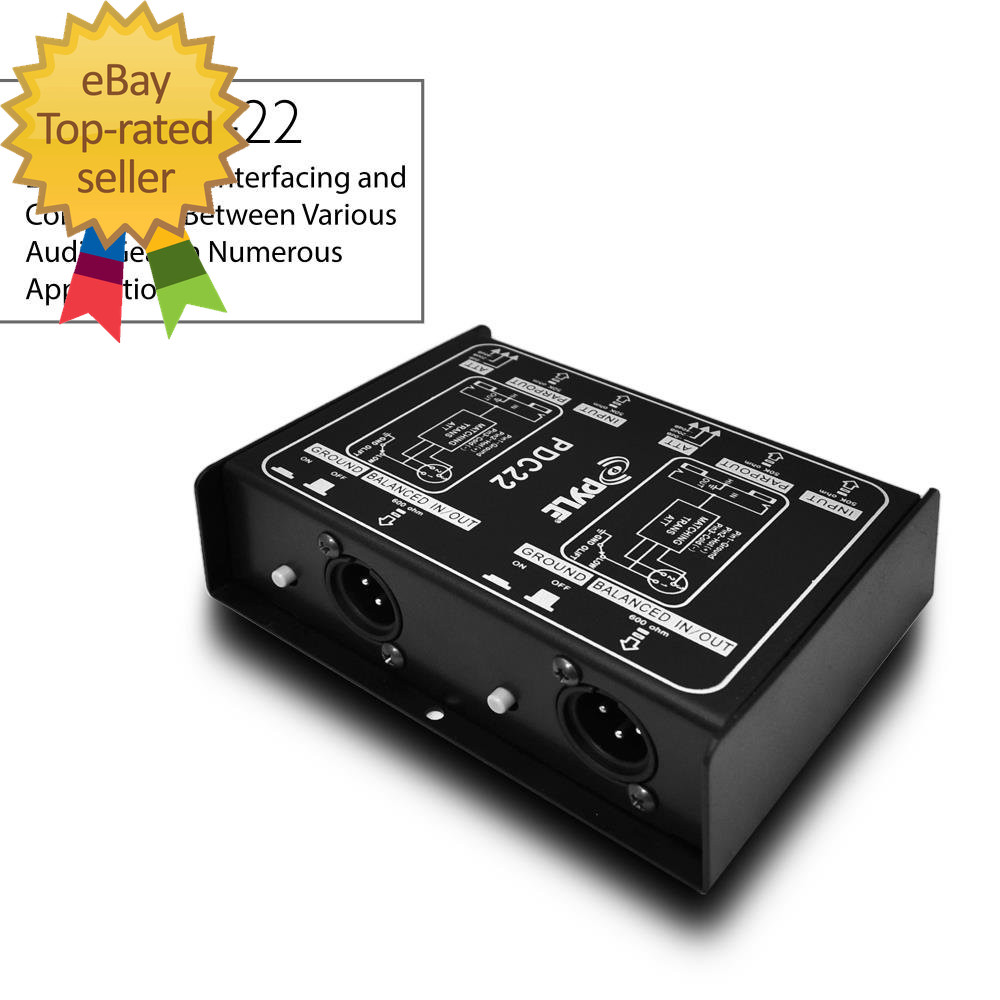 -PRO Premium Direct Injection Audio Box - Passive DI Unit Hum Eliminator W/ Inpu