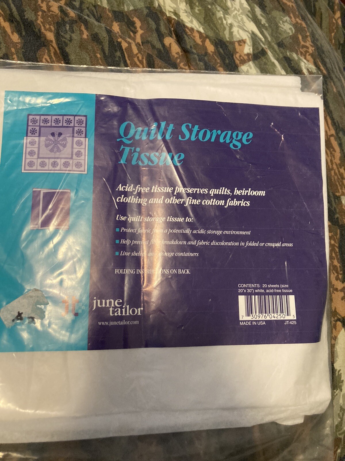 Quilt Storage Tissue June Taylor 20 Sheets Acid Free Tissue
