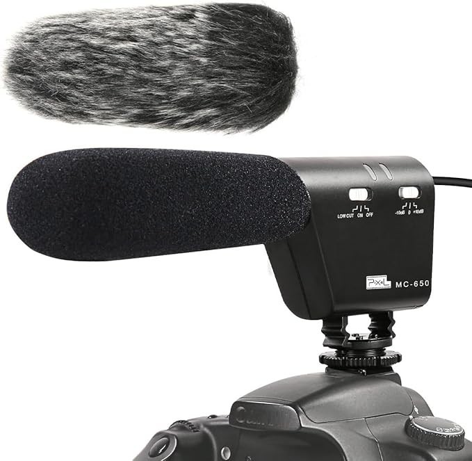Pixel Microphone MC-650 Suitable for DSLR Cameras + Compact Cameras + Camcorders