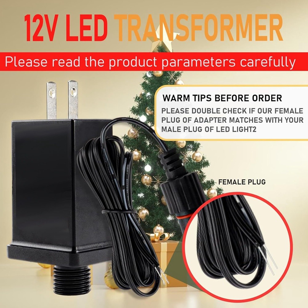 2PCS Replacement Yard Inflatable Adapter 12V 1A,Class 2 Supply with 9.84ft5124
