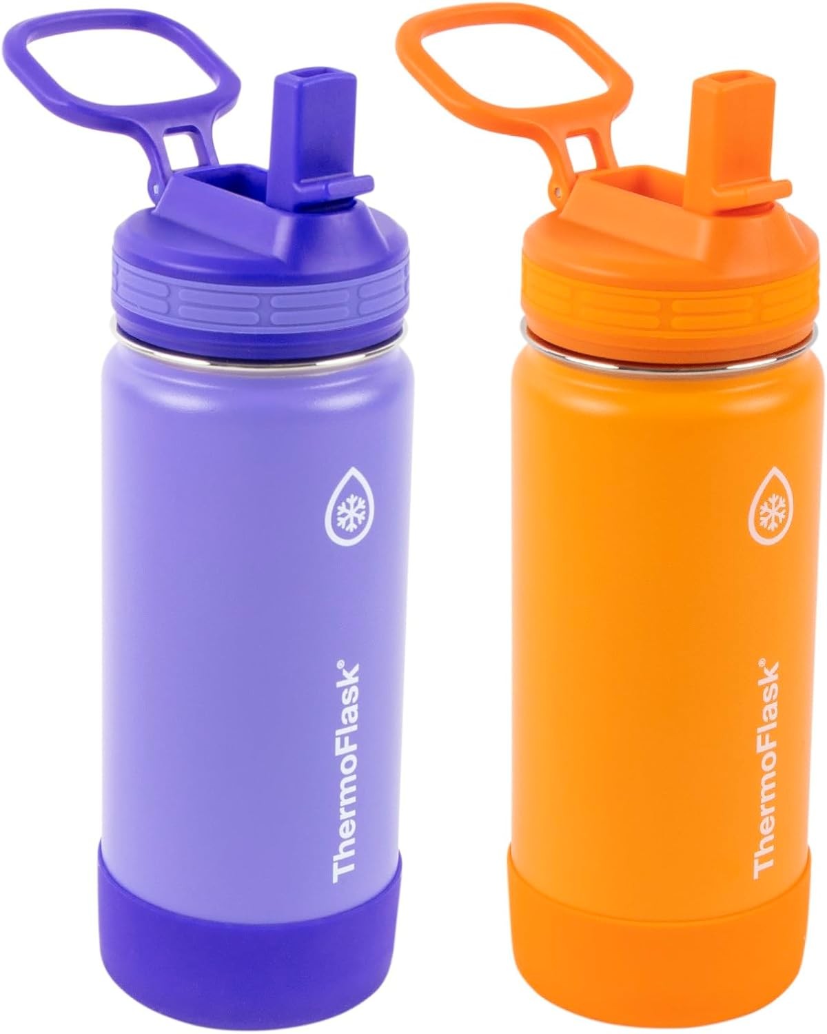 ThermoFlask Kids 16 oz Insulated Water Bottles with Straw Lid BPA-Free Stainless