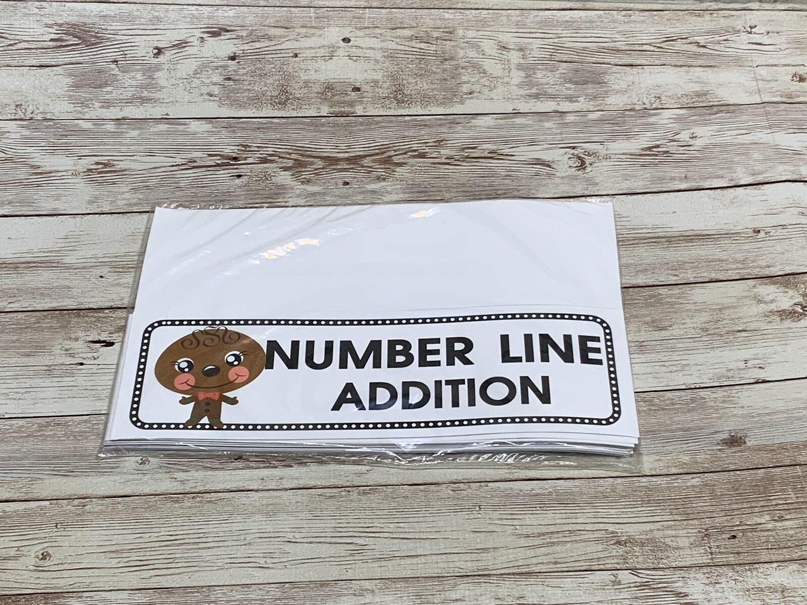 Gingerbread Boy - Themed Learning Centers - Number Line Addition Laminated