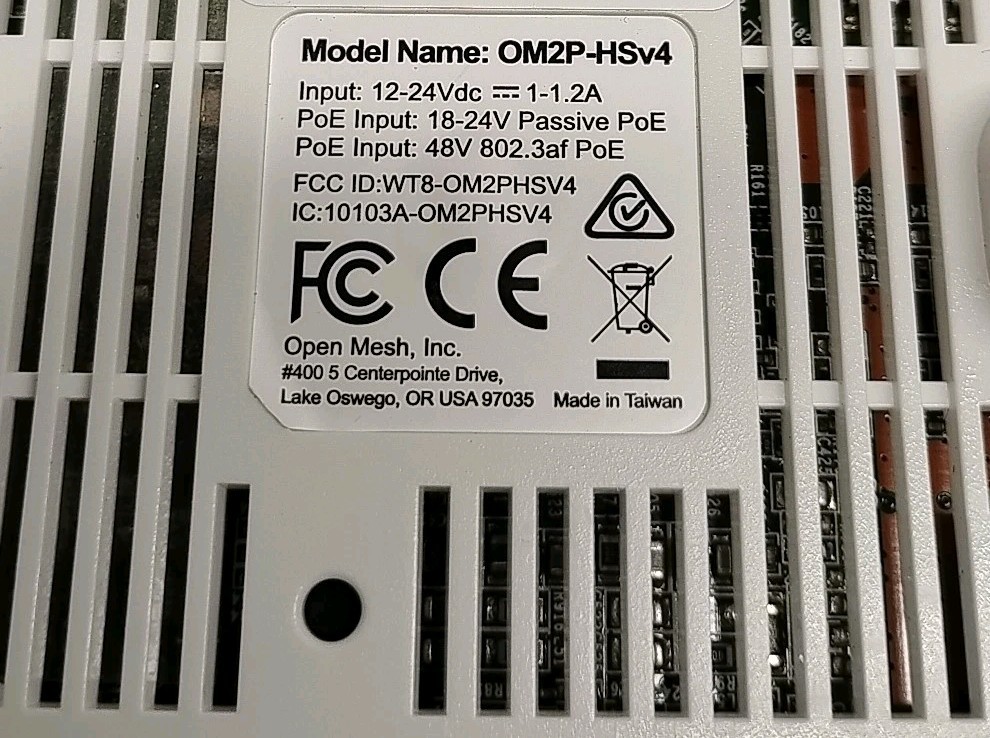 Open Mesh OM2P-HSv4 Access Point with PSU, used, very good condition