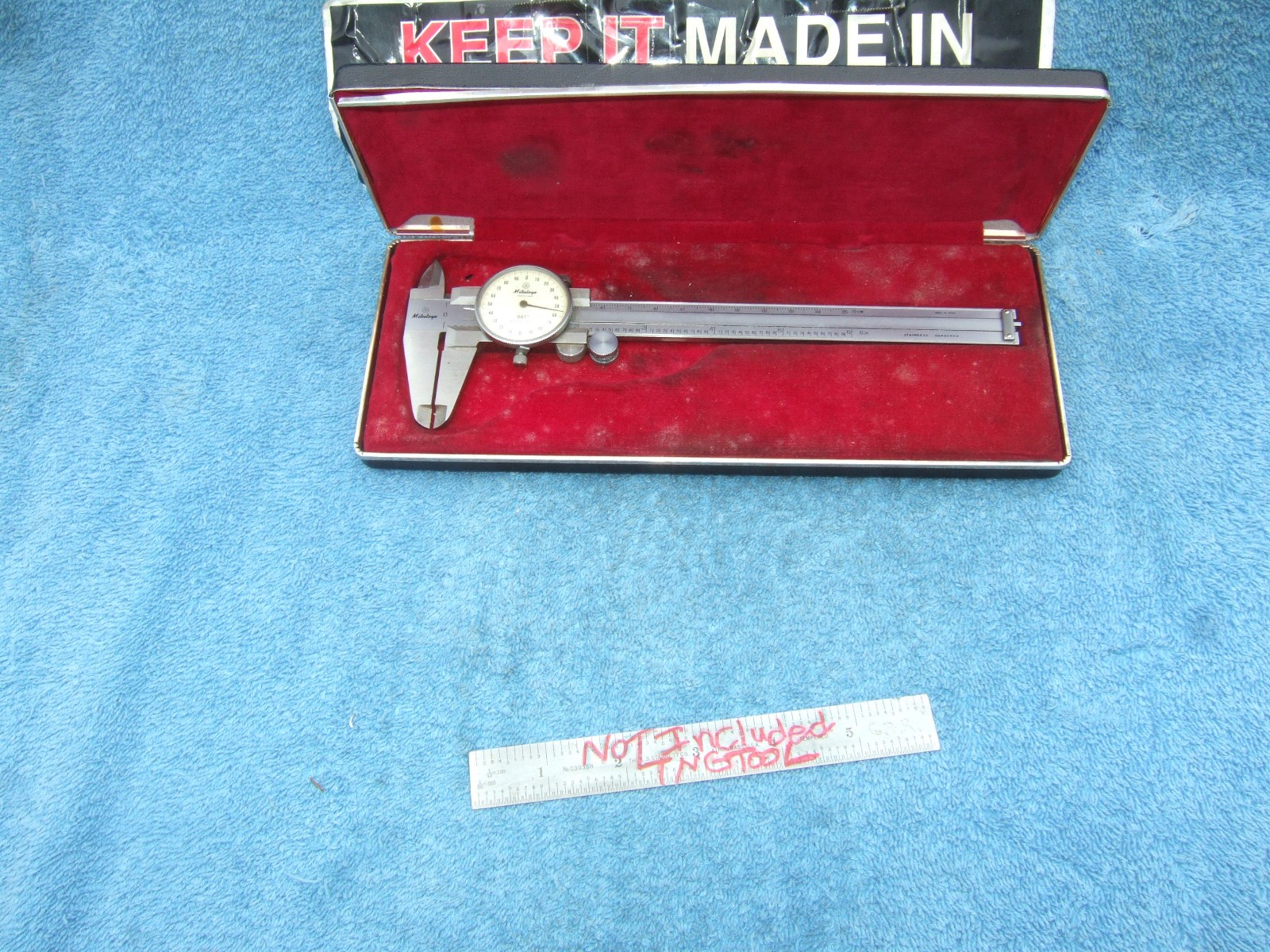Mitutoyo Made In Japan Model 505-626 Machinists 6 Inch Dial Caliper w/Case used