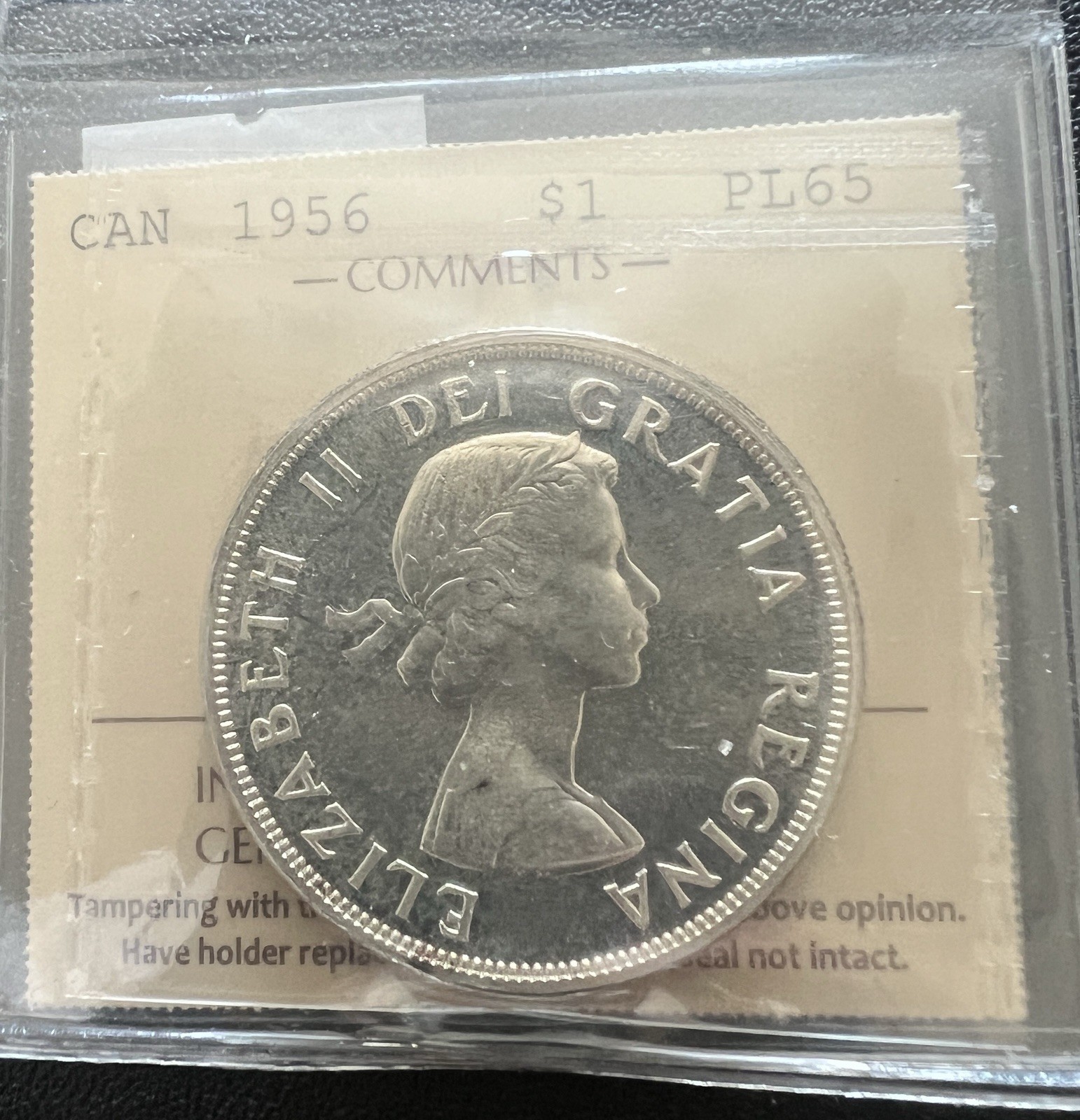 1956 Canada $1, Proof-Like, ICCS PL65 Semi Key date
