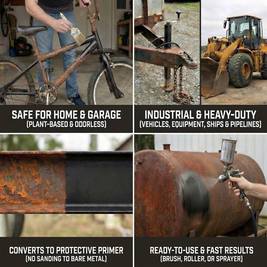 Rust Converter for Metal - Rust Reformer, Rust Neutralizer & Rust Treatment - Pl