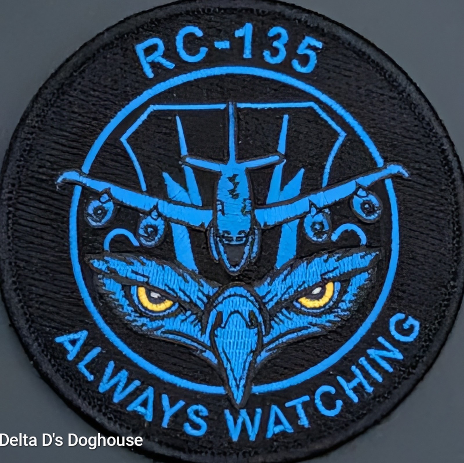 RC-135 Rivet Joint Morale Patch Blue ColorWave 4" Hook & Loop USAF Aviation