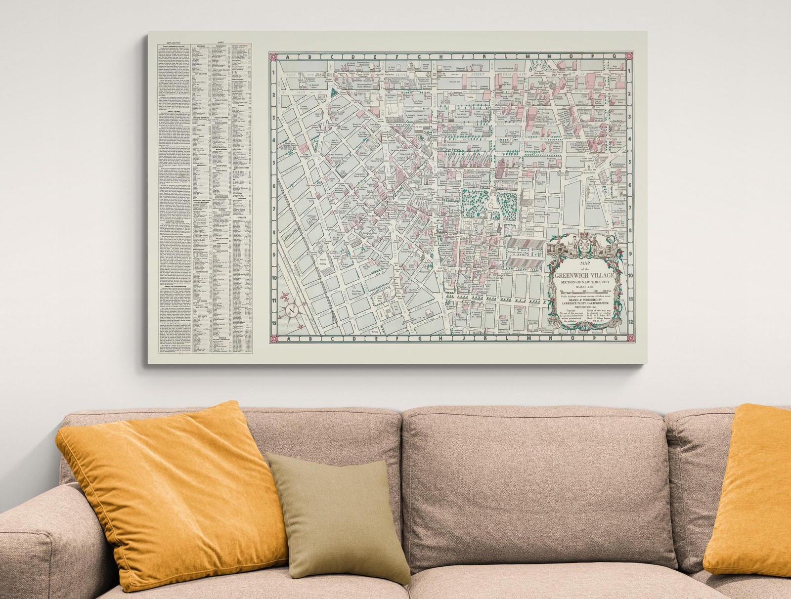 1960 Greenwich Village Map – NYC Hub of Art, Literature & Bohemian Culture