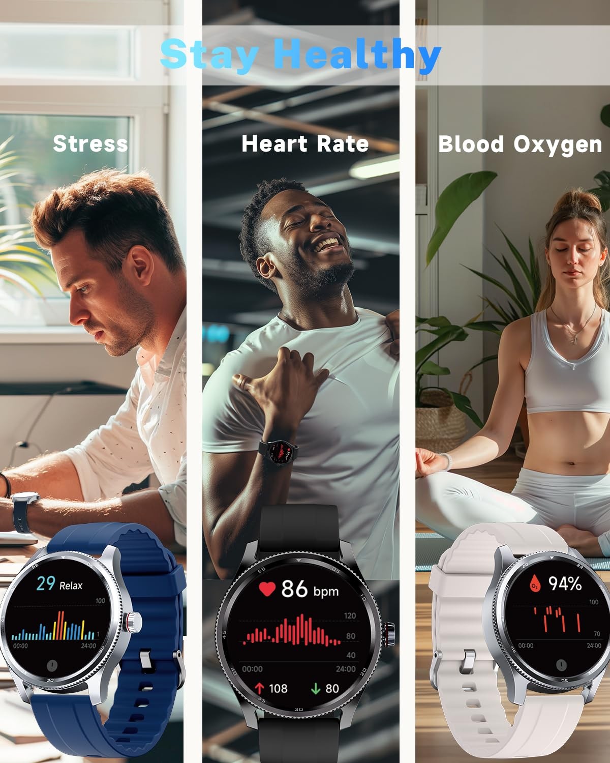Men with Metal Bezel, Answer Make /Heart Rate/Step Counter/Sleep Tracker/100 ...
