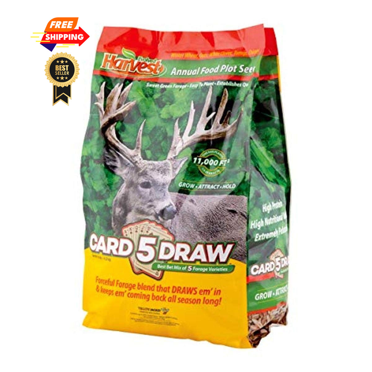 Evolved Harvest 5 Card Draw Food Plot Seed - 10.00 Pound (Pack of 1), Multi