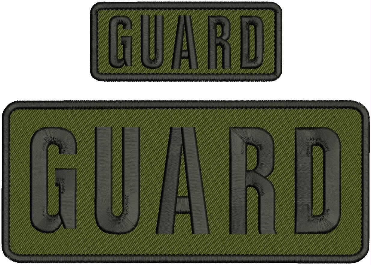GUARD EMBROIDERY PATCH4X10 AND 2X5 HOOK ON BACK OD GREEN/BLK