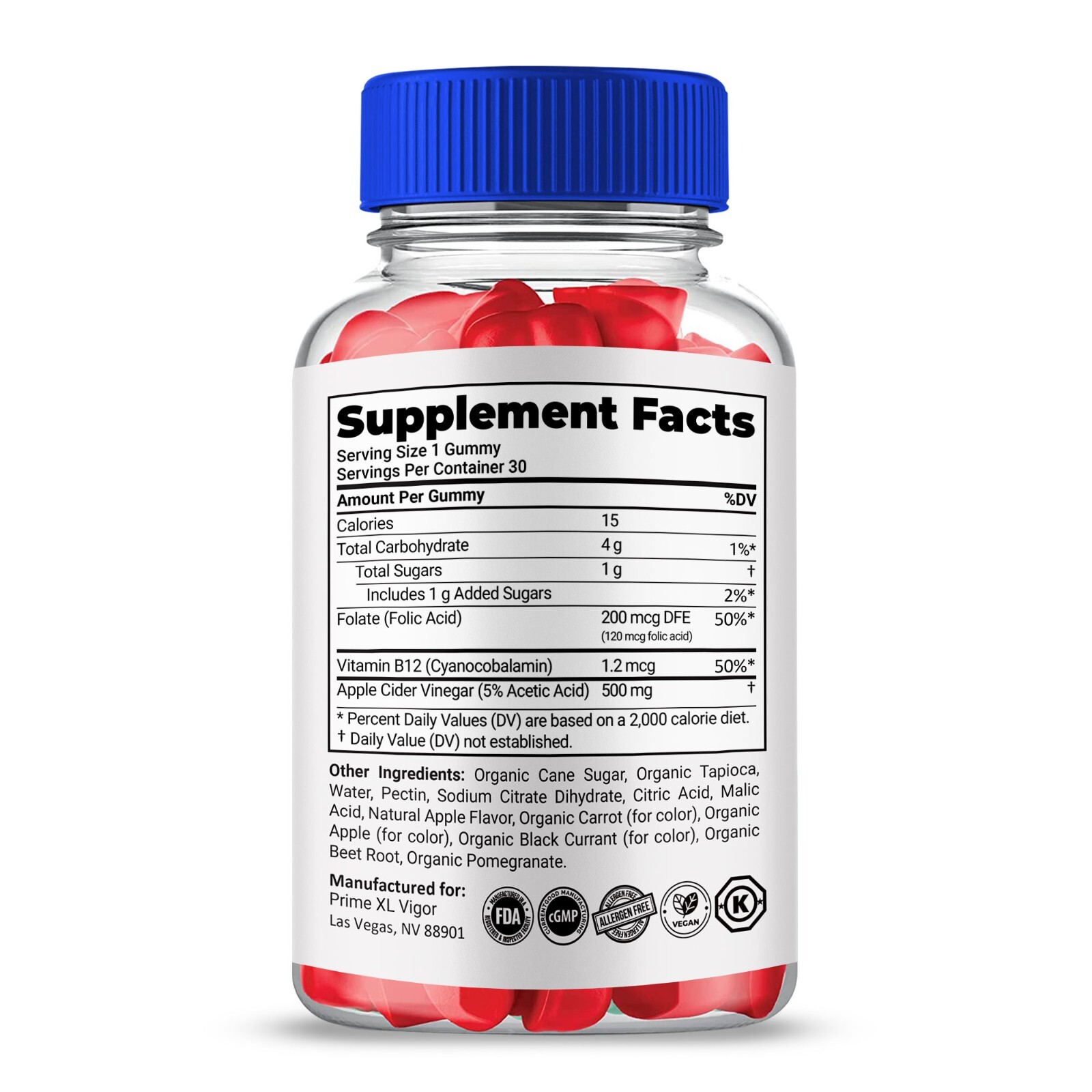 Prime Vigor XL Max Performance Supplement, All Natural Ingredients (5 Pack)