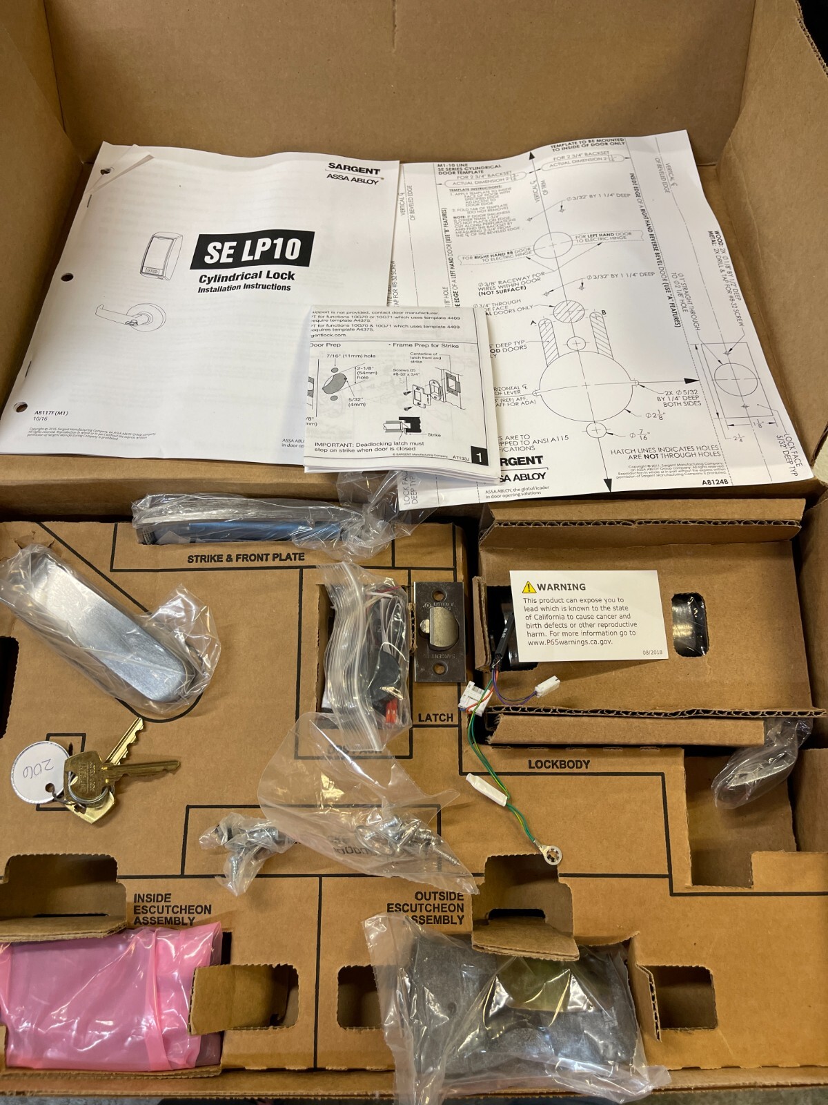 SARGENT assa abloy 28M1-10G271-24V IPS03 LL 26D Cylindrical Lock electronic NOS