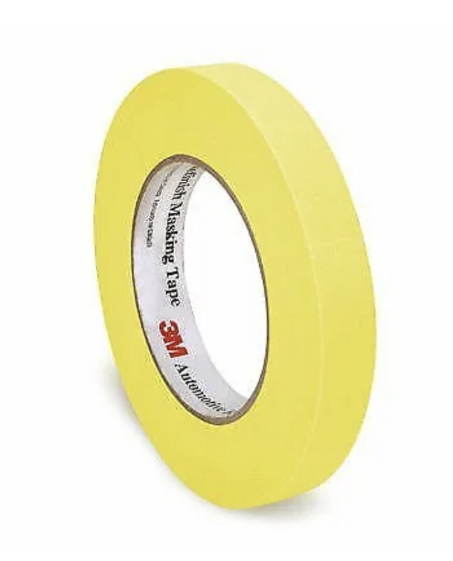 (12) 3M 06652 388N Automotive Refinishing Masking Tape, 55 m x 18 mm, 6.3 mil