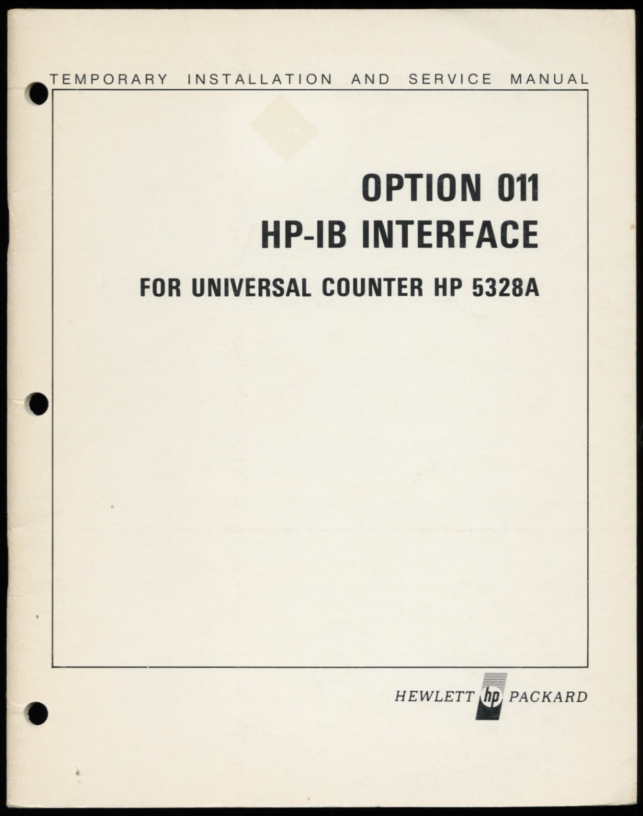 1975 HP HEWLETT PACKARD OPTION 011 HP-IB INTERFACE FOR UNIVERSAL COUNTER HP 5328