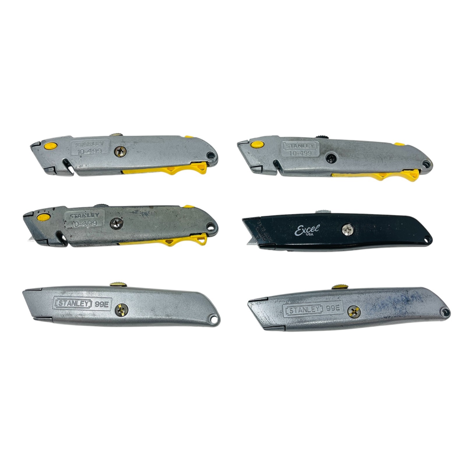 Stanley 99E, 10-499 & Excel USA Made Professional Utility Knife Lot, 6 Pcs