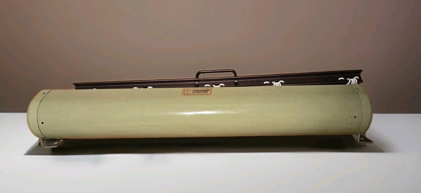 Vintage Antique Sears Disappearing Clothesline Metal Approx 3 Feet Long