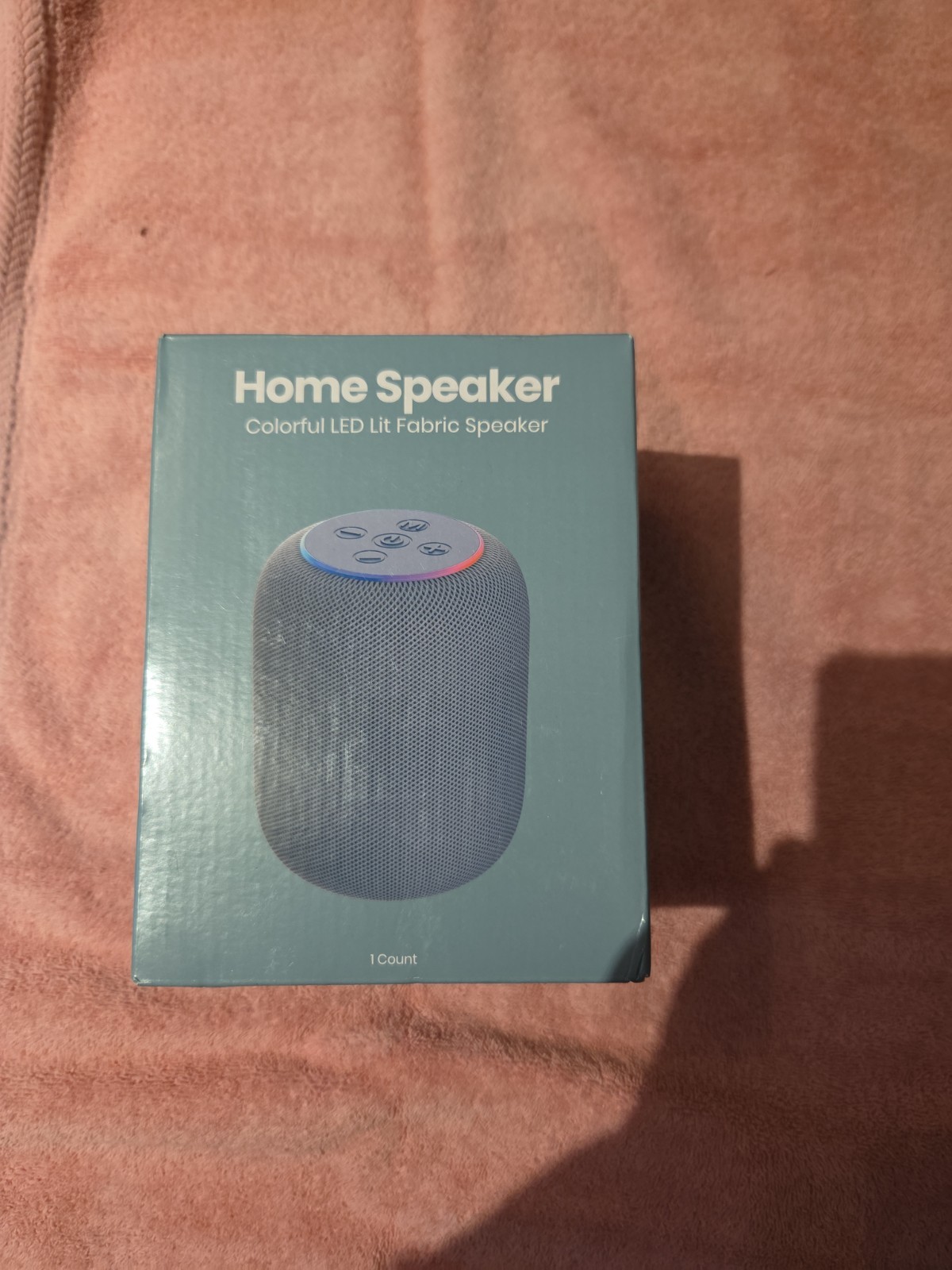 Gems Colorful LED Lit Fabric Home Speaker Wireless USB-C AUX 10W LED Mesh Strap