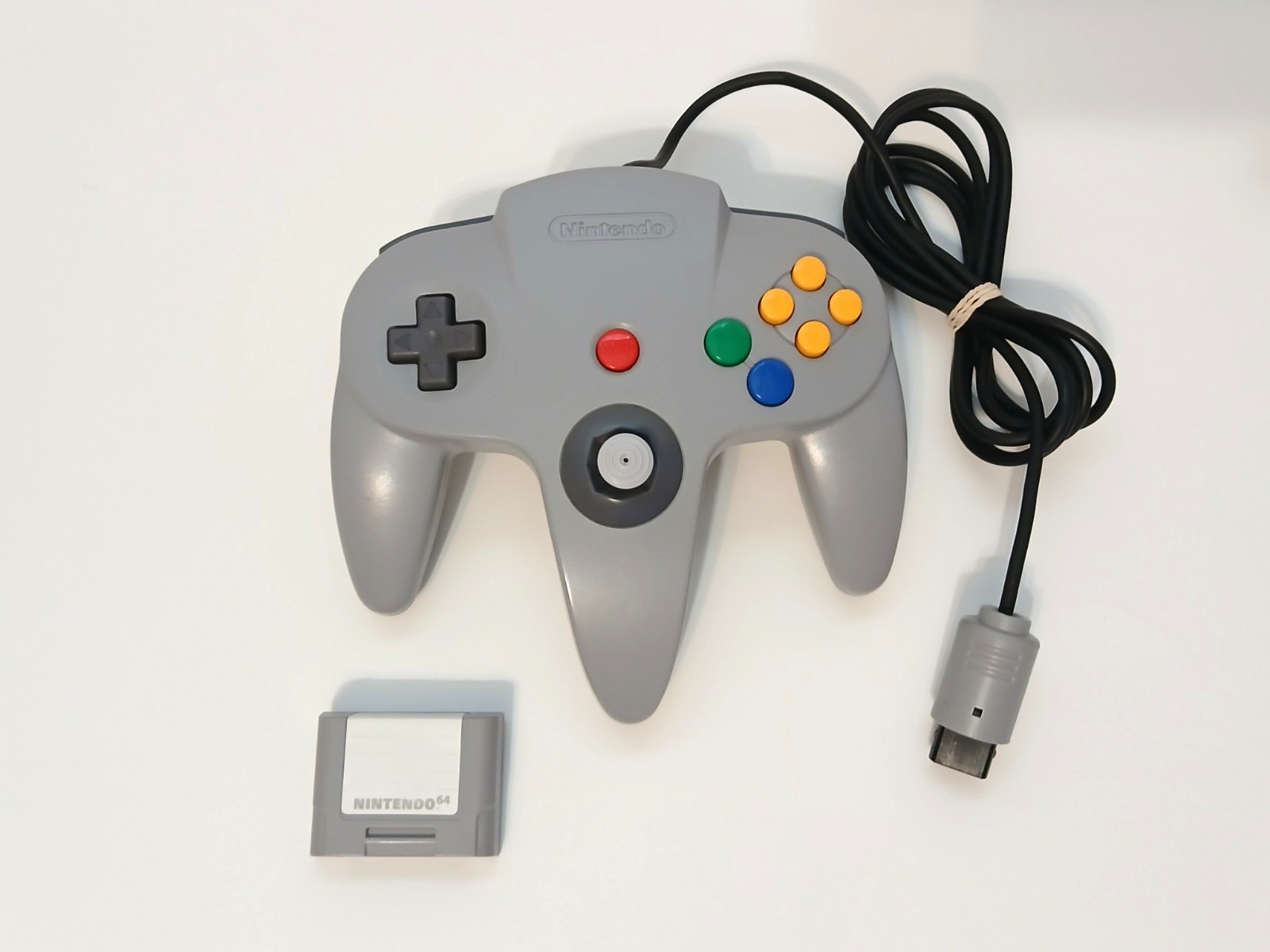 Nintendo 64 OEM Original Gray Controller + Controller Pak TESTED! N64