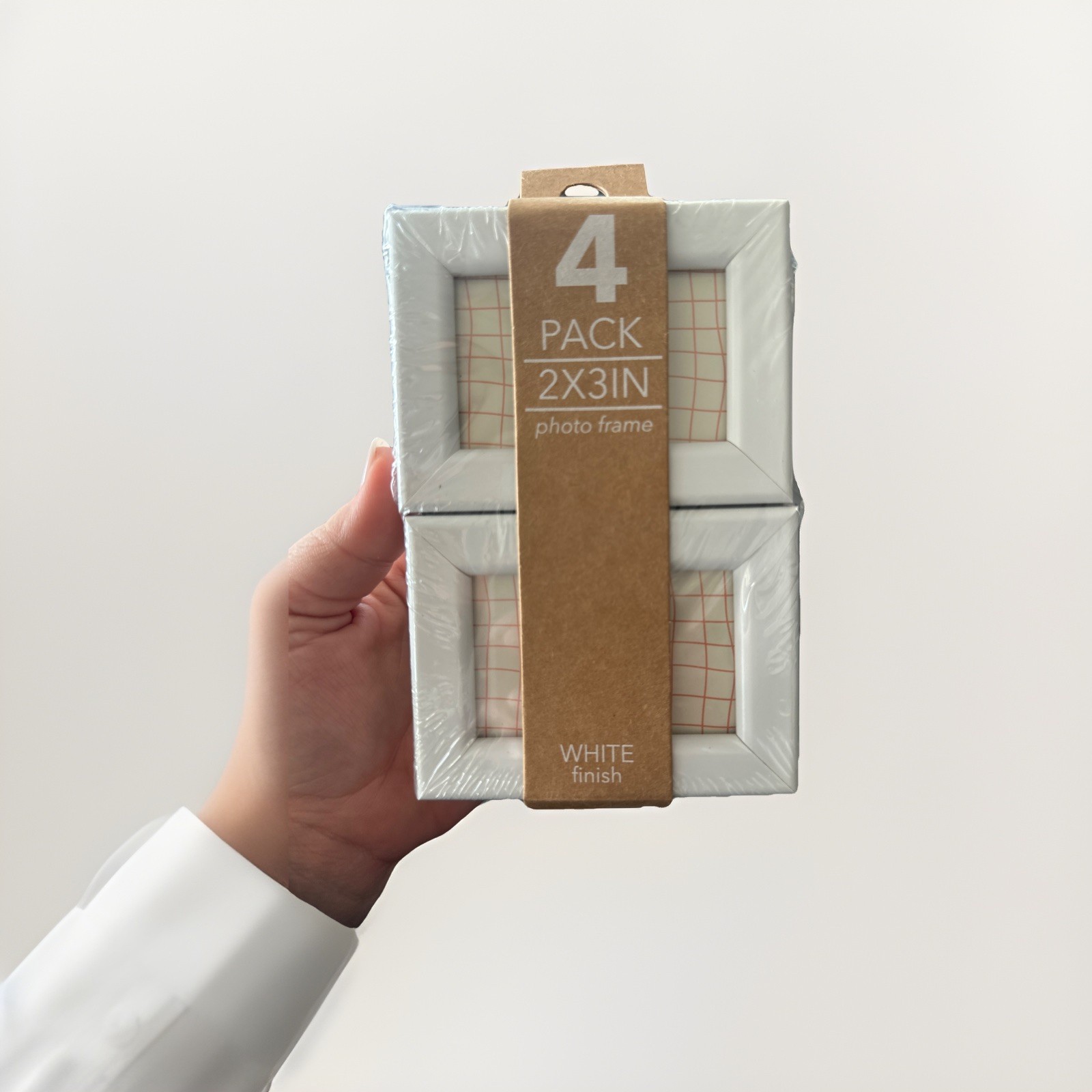 Harbortown 4pk 2"x3" Soft Linear Profile Mini Picture Frames - Matte White