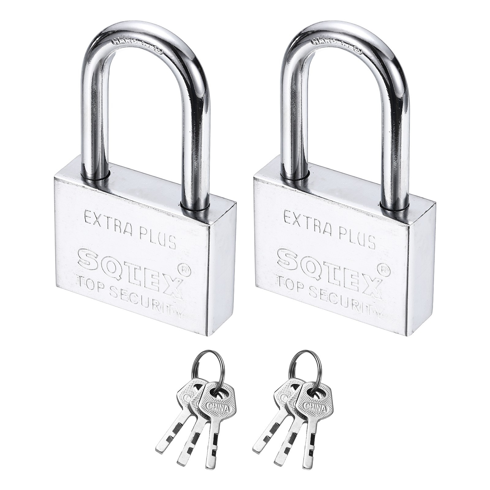 2Pcs 100 x 60 mm Heavy Duty Lock Alloy Steel High Security Padlocks with 6 Keys