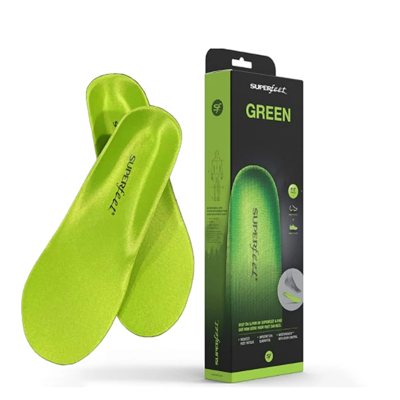 Superfeet green Insoles, Professional-Grade High Arch Orthotic Insert