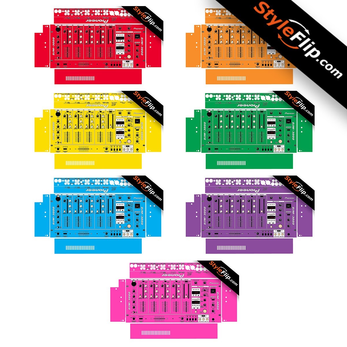Pioneer DJM 3000 Skin | 7 Bold Designs | Decal | StyleFlip