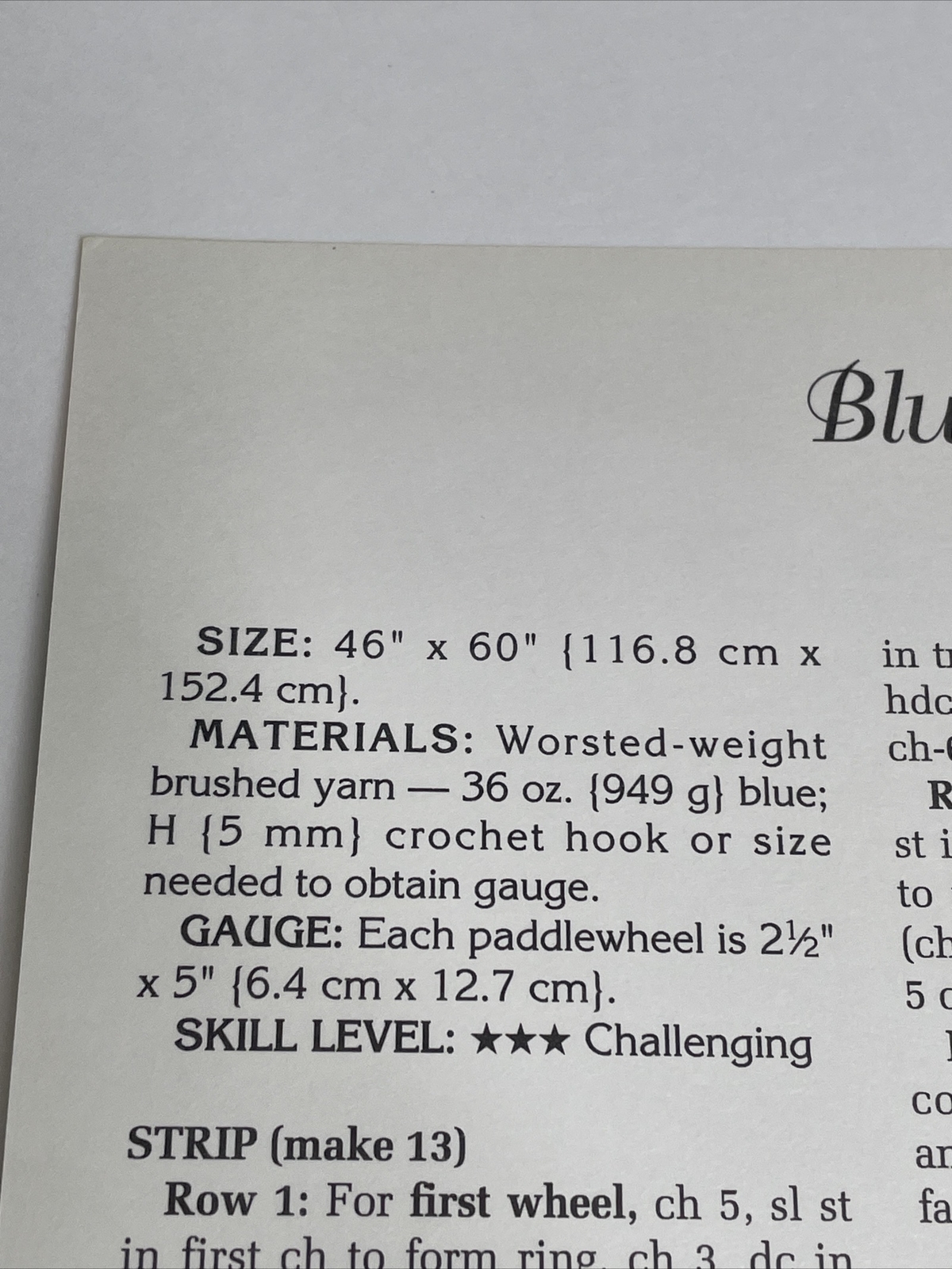 Blue Paddlewheel Afghan Victorian Elegance Crochet Pattern Needlecraft Shop