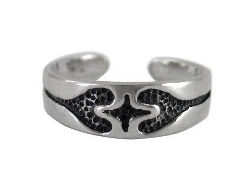 Sterling Silver Stylized Hearts Band Adjustable Toe Ring