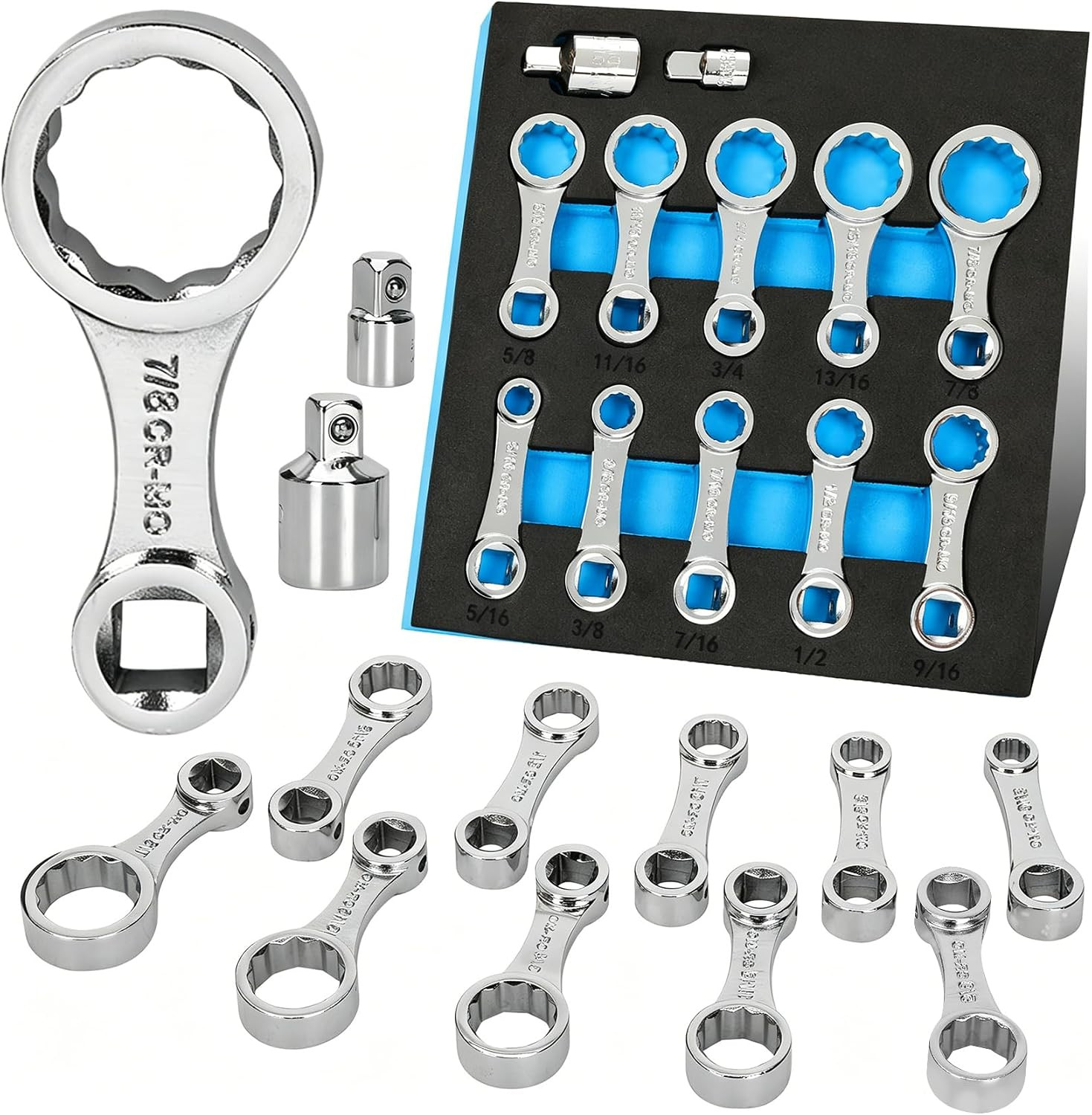 12PCS Torque Adapter Set SAE, 3/8" Drive Torque Wrench Extension Adapter | 12 Po