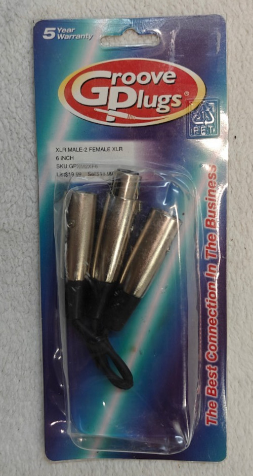 Groove Plugs XLR Male-2 Female XLR 6-Inch Cable, SGPXM2XF6, XLR Splitter