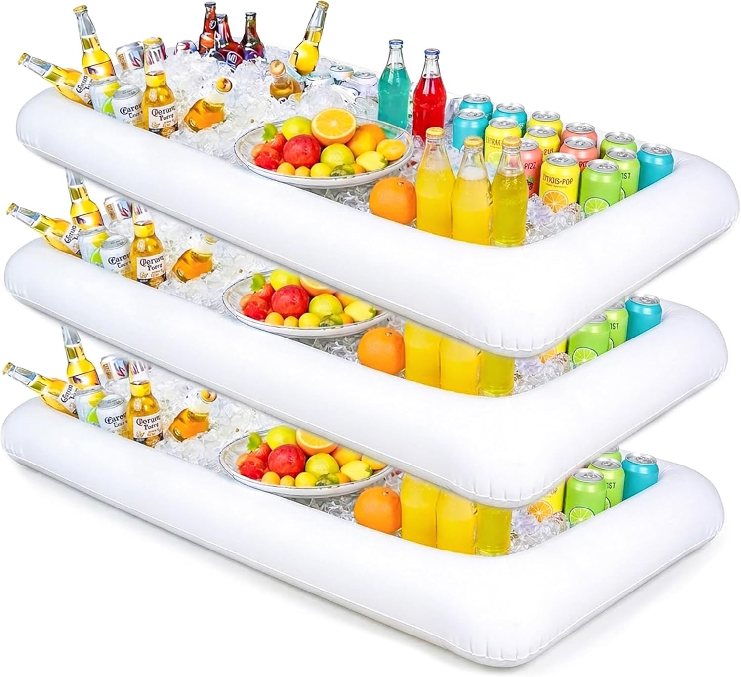 Novelty Place Inflatable Ice Serving Buffet Bar with Drain Plug - LARGE SIZE